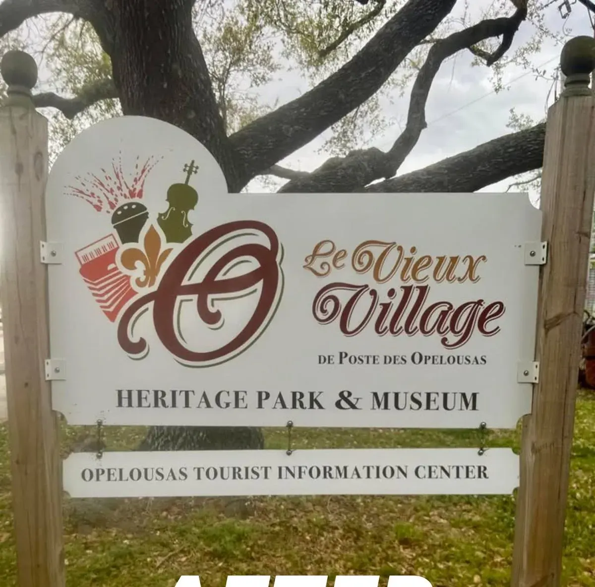 Le Vieux Village sign, one pass with MC-20 after cleaning
