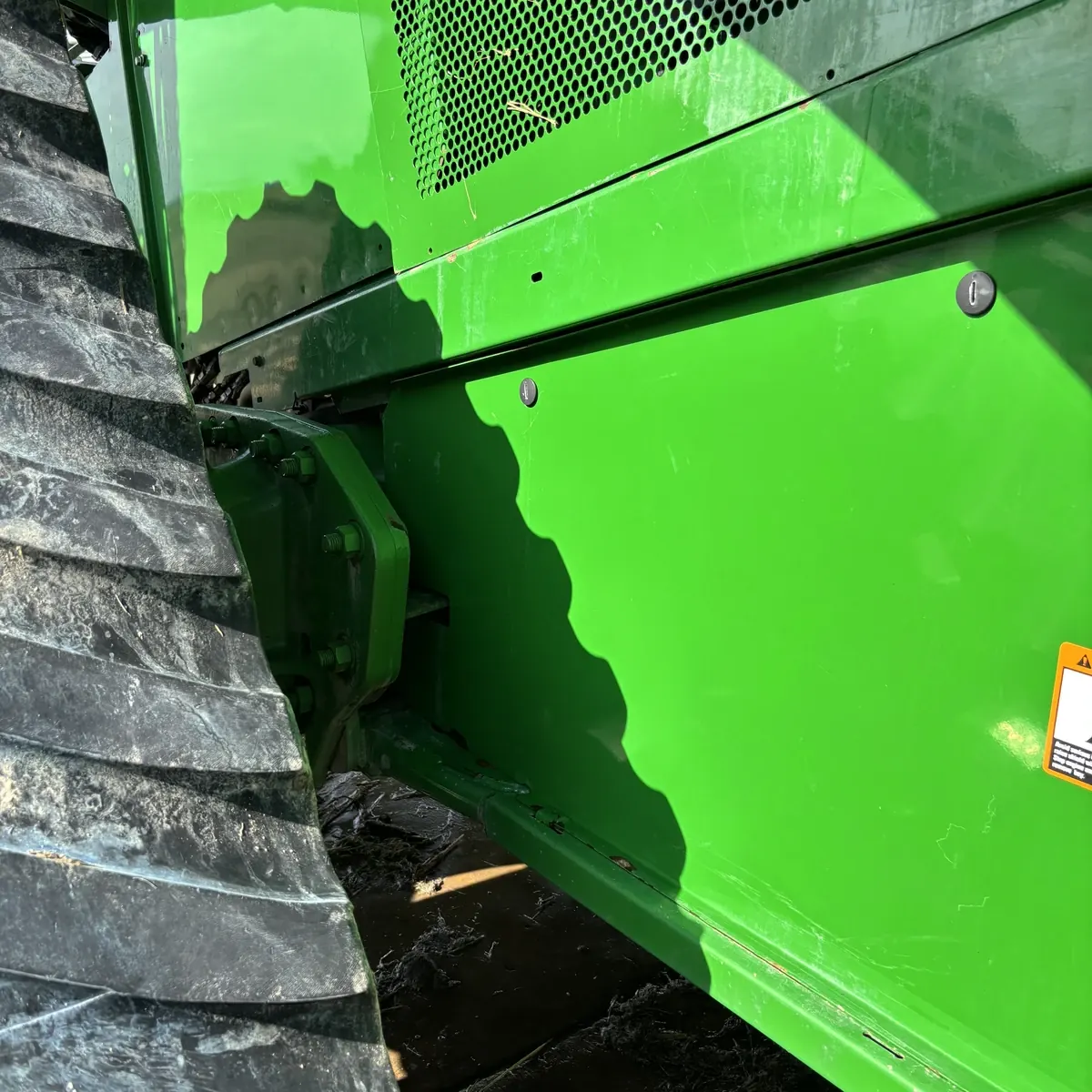 John Deere combine panel after cleaning