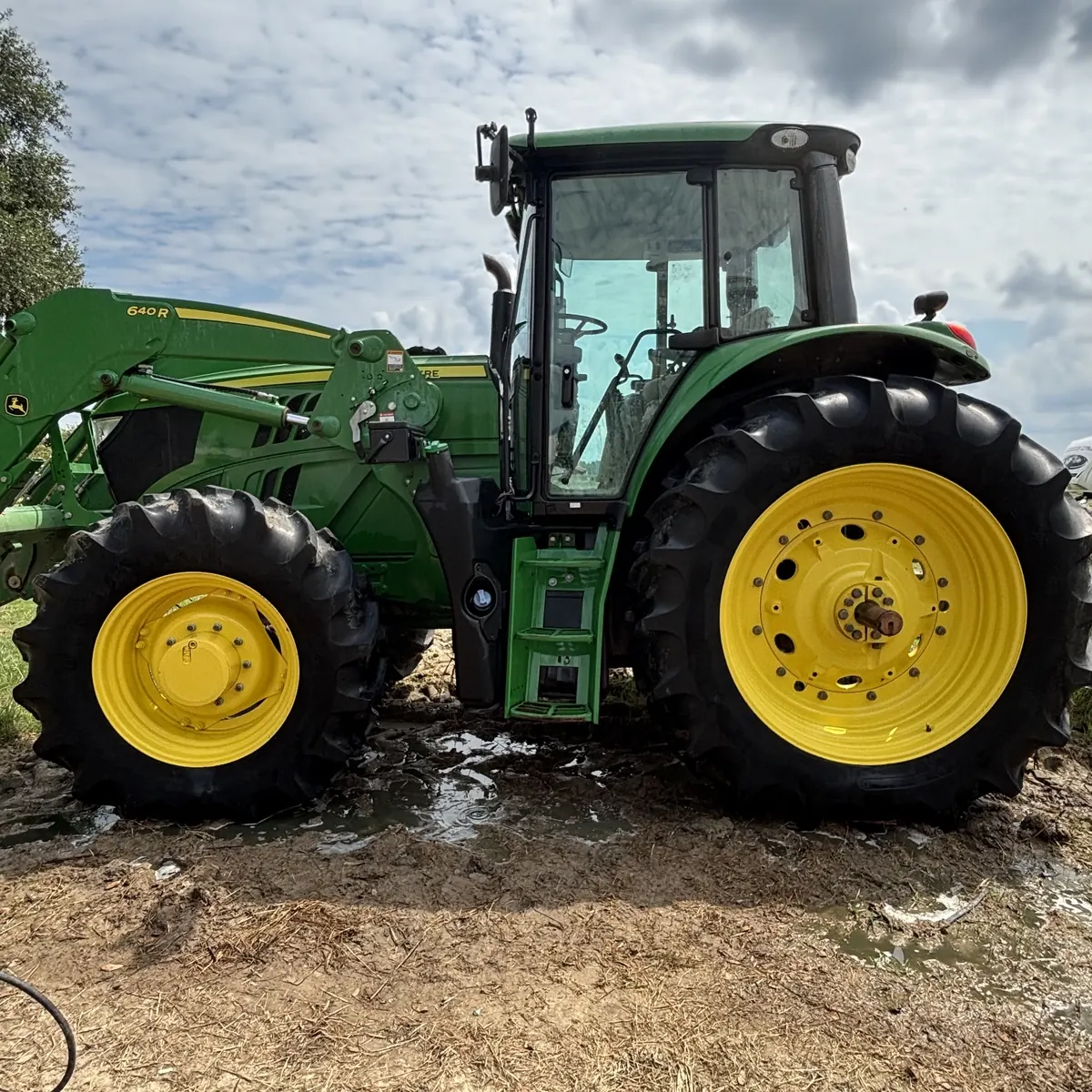 John Deere tractor after cleaning