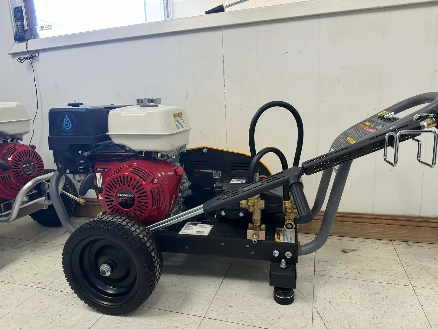 Portable pressure washers ready to go out